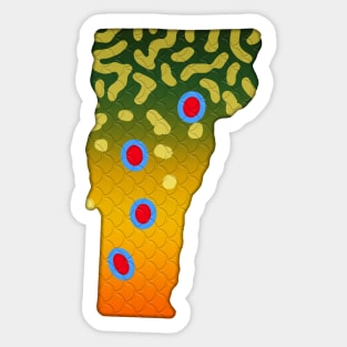 Brook Trout Fish Vermont State Map Fishing Gifts Sticker